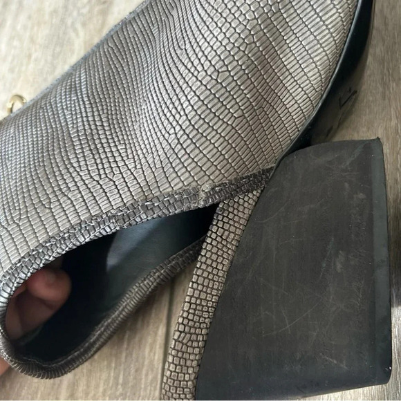 Diane Von Furstenberg Metallic Snakeskin Leather Upper Zipper Sandal Boots - Picture 16 of 16